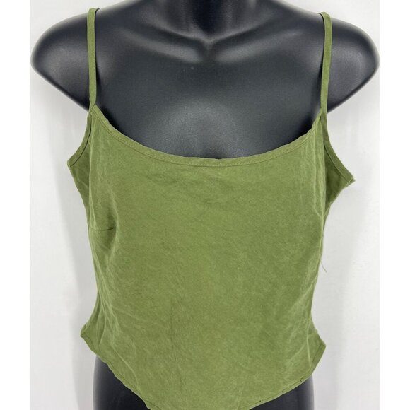 Princess Polly Size 6 Top Blouse Women Olive Green Spaghetti Strap Camisole New - Picture 2 of 10